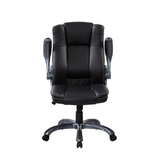 Techni Mobili Medium Back Manager Chair with Flip-up Arms in Black