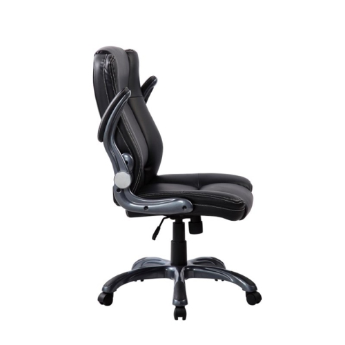 Techni Mobili Medium Back Manager Chair with Flip-up Arms in Black