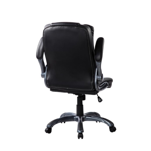 Techni Mobili Medium Back Manager Chair with Flip-up Arms in Black