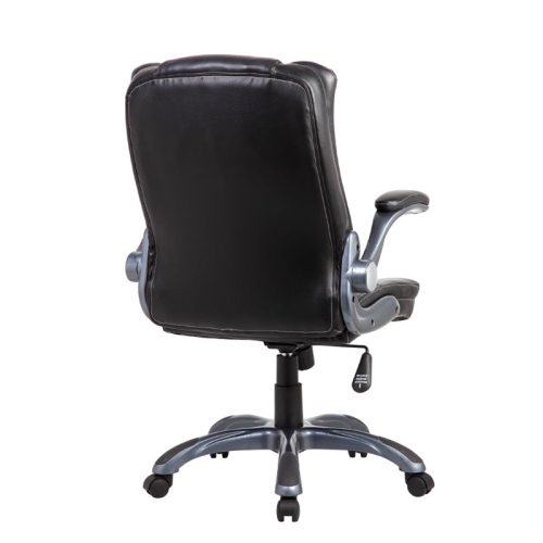 Techni Mobili Medium Back Manager Chair with Flip-up Arms in Black