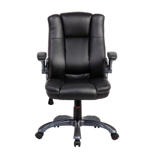 Techni Mobili Medium Back Manager Chair with Flip-up Arms in Black