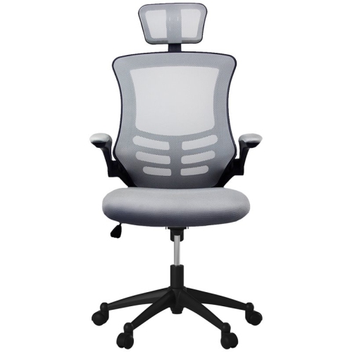 Techni Mobili Executive High Back Office Chair with Headrest in Silver Grey