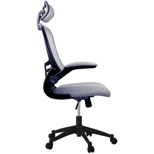 Techni Mobili Executive High Back Office Chair with Headrest in Silver Grey