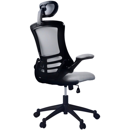 Techni Mobili Executive High Back Office Chair with Headrest in Silver Grey