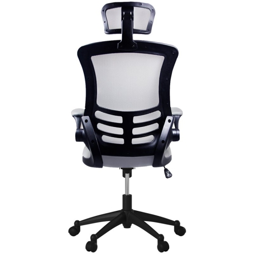 Techni Mobili Executive High Back Office Chair with Headrest in Silver Grey
