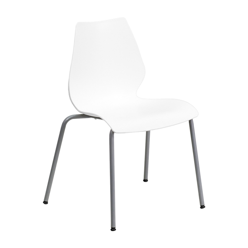 FLASH FURNITURE Hercules Series 770 Lb Capacity White Stack Chair With Lumbar Support And Silver Frame [Rut-288-White-Gg] GREAT CHAIR