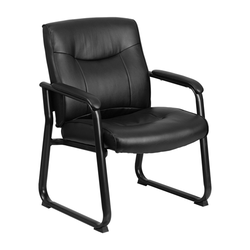 FLASH FURNITURE  Genuine Leather Side Chair - Black Once the chairs were put together, they are fine