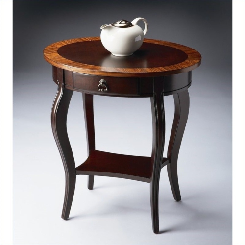 BUTLER SPECIALTY  Traditional Oval Accent Table In Cherry Nouveau