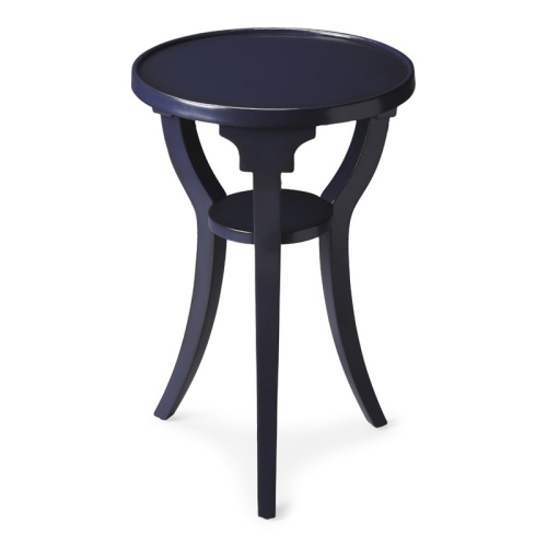 BUTLER SPECIALTY  Company Dalton Wood Round 15.75"w Accent Table - Navy Blue