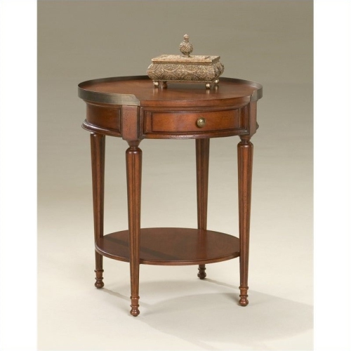 BUTLER SPECIALTY  Transitional Round Accent Table In Plantation Cherry