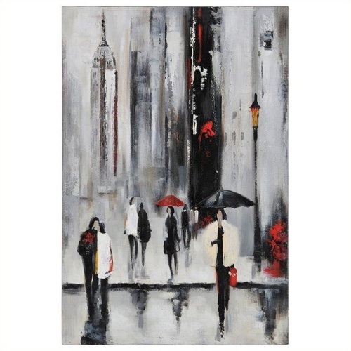 Bustling City I Rectangle Unframed Vertical Medium Canvas