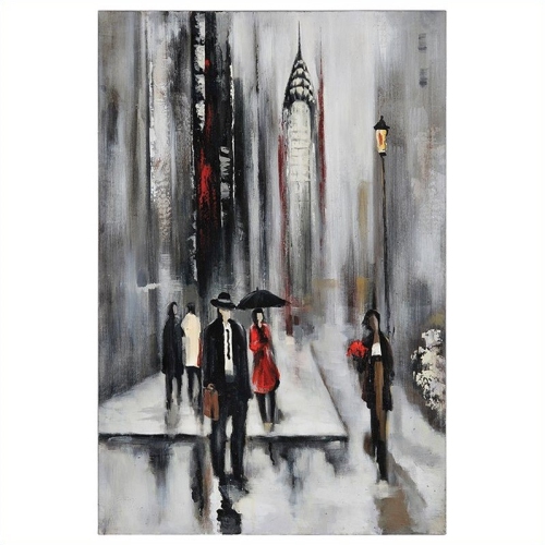 Bustling City II Rectangle Unframed Vertical Medium Canvas
