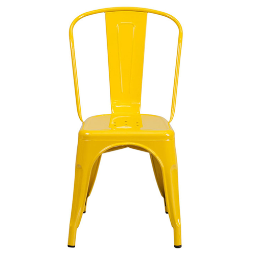 FLASH FURNITURE Yellow Metal Indoor-Outdoor Stackable Chair [Ch-31230-Yl-Gg] Great Chairs!