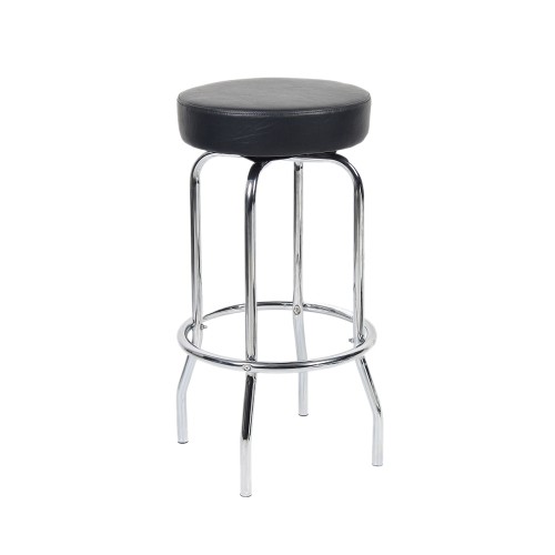 BOSS OFFICE PRODUCTS  Contemporary Bar Stool Chair - Set Of 1 - Chrome; In Black