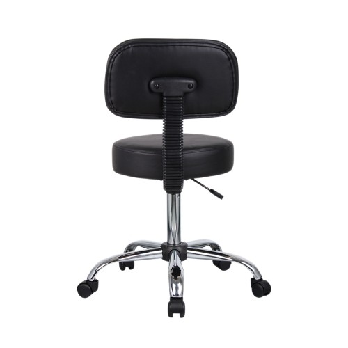 Boss Office Products Boss Black Caressoft Medical Stool with Back Cushion