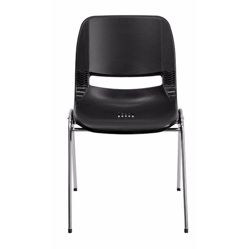 FLASH FURNITURE Hercules Series 880 Lb. Capacity Black Ergonomic Shell Stack Chair With Chrome Frame And 18'' Seat Height Sturdy chairs, great for adults!