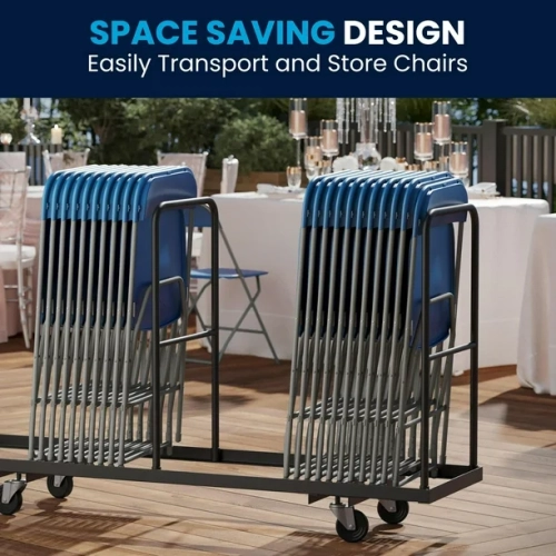 HERCULES Series 650 lb. Capacity Premium Blue Plastic Folding Chair