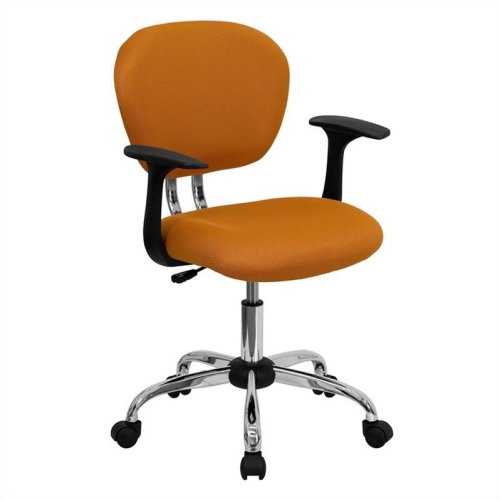 FLASH FURNITURE  Mid-Back Mesh Office Swivel Chair With Arms In Orange