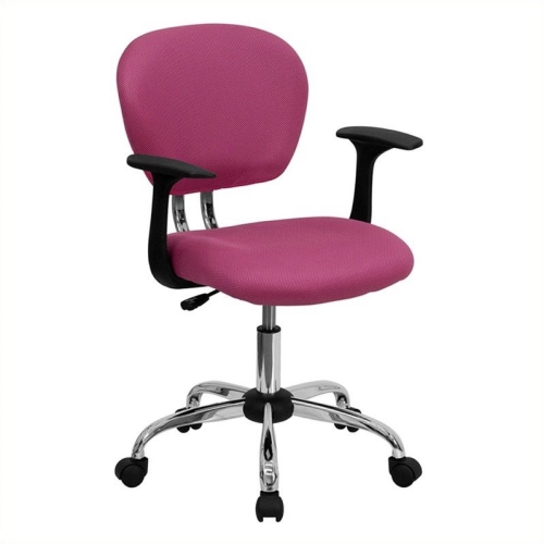 FLASH FURNITURE  Mid-Back Mesh Office Swivel Chair With Arms In Pink