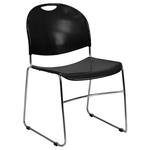 FLASH FURNITURE Hercules Series 880 Lb. Capacity Black Ultra-Compact Stack Chair With Chrome Frame The product is great -- very affordable office chair!
                My only issue is with being charged additional shipping than was originally quoted due to back order of chairs