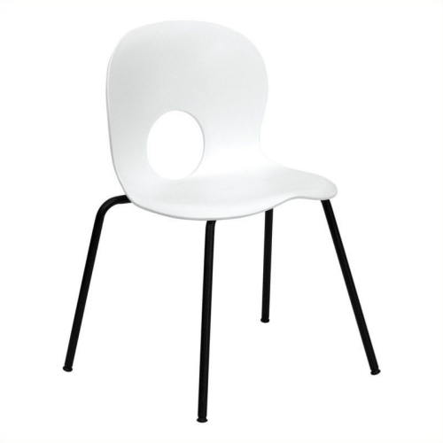 FLASH FURNITURE  Hercules Series 770 Lb. Capacity Designer Plastic Stack Chair With Black Powder Coated Frame Finish [Rut-Nc258Gg] In White Terrific Chair