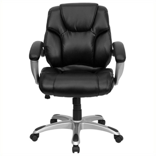 FLASH FURNITURE  Mid Back Black Leather Office Task Office Chair Chair Is Great