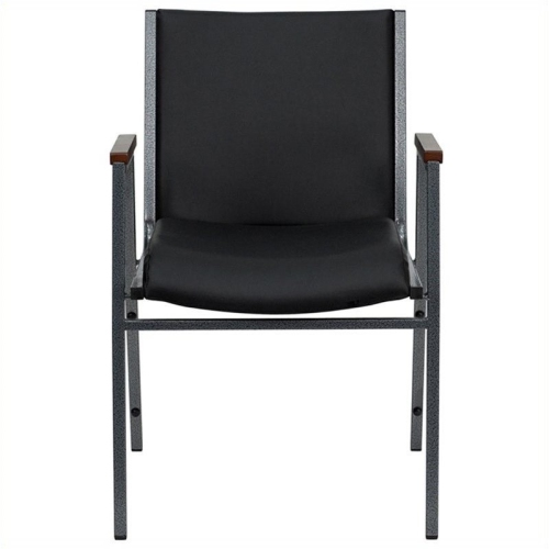 FLASH FURNITURE  Hercules Series Heavy Duty, 3" Thickly Padded Vinyl Upholstered Stack Chair With Arms [Xu-60154-Bk-Vyl-Gg] In Black Perfect chair for Sunday school class for elderly