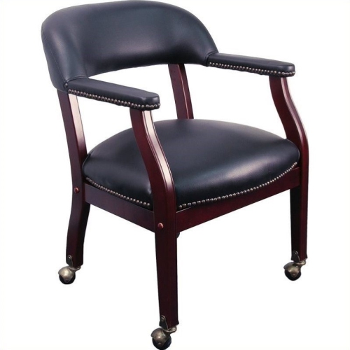 FLASH FURNITURE  Luxurious Conference Guest Chair In Black With Casters Comfortable, comfortable