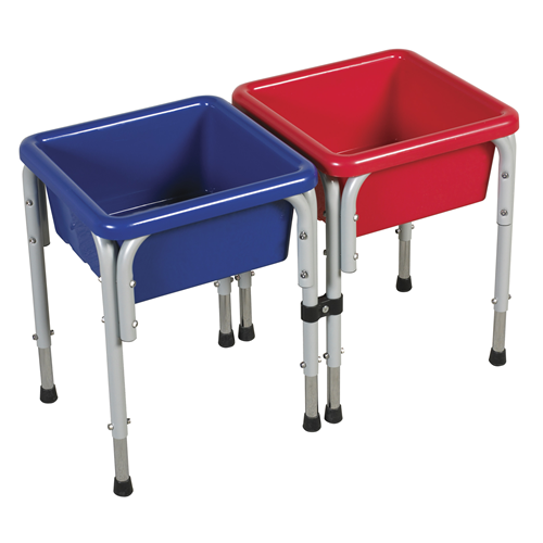 ECR4KIDS  2 Station Square & Water Table With Lids In Sand 