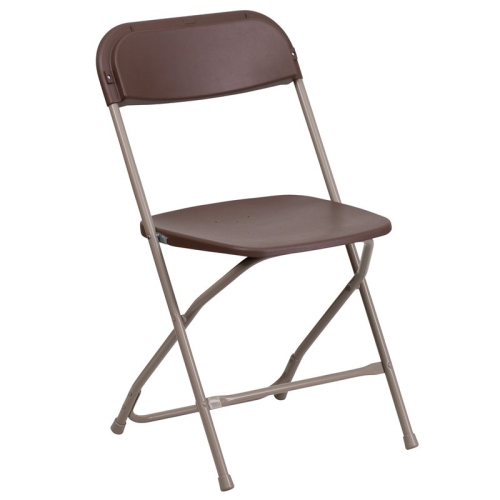 FLASH FURNITURE  Hercules Series 650 Lb. Capacity Premium Plastic Folding Chair In Brown Great simole chair