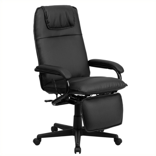 FLASH FURNITURE  High Back Leather Reclining Office Chair In In Black Leather Reclining Office Chair