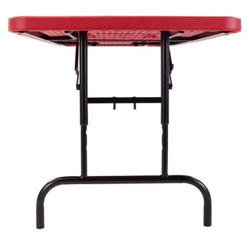 Adjustable Height Folding Table Red- 30" x 72" x 1 3/4"