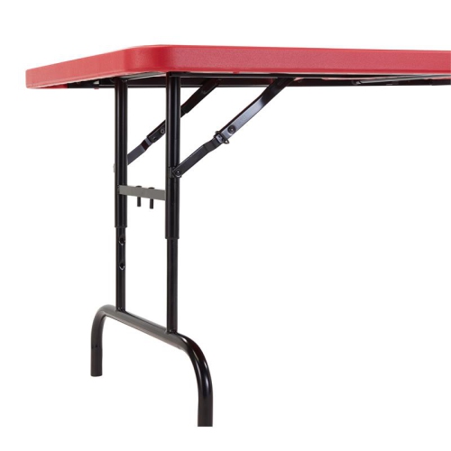 Adjustable Height Folding Table Red- 30" x 72" x 1 3/4"