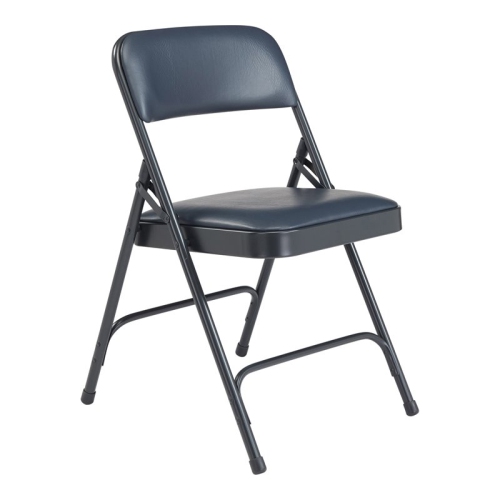 Vinyl Upholstered Premium Folding Chair Blue - 4 Pack