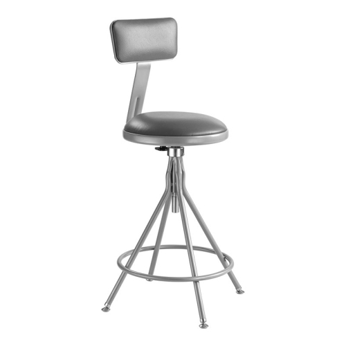 NATIONAL PUBLIC  24-28" Adj. Premium Swivel Stool W/ Backrest