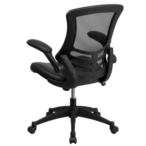 Flash Furniture Mid Back Mesh Leather Office Chair in Black | Best