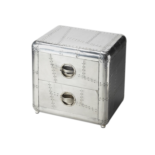 BUTLER SPECIALTY  Modern Rectangular Side Table - In Silver