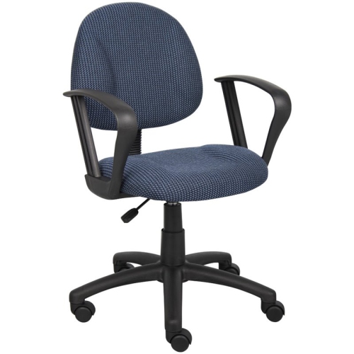 BOSS OFFICE PRODUCTS  Boss Deluxe Posture Chair W/ Loop Arms In Blue