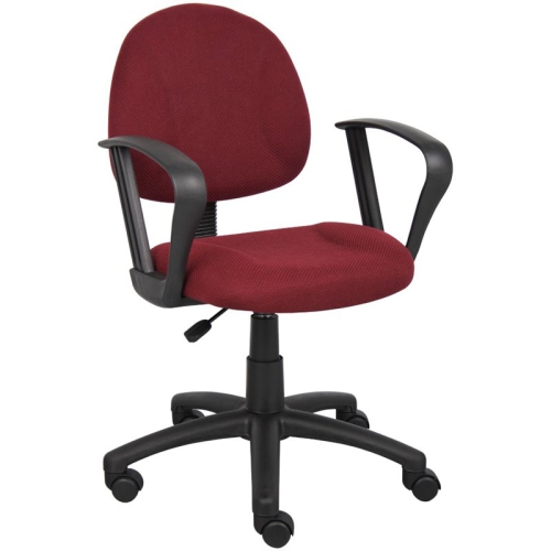 Boss Office Products Boss Burgundy Deluxe Posture Chair W/ Loop Arms