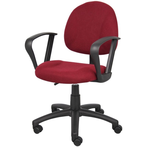 Boss Office Products Boss Burgundy Deluxe Posture Chair W/ Loop Arms
