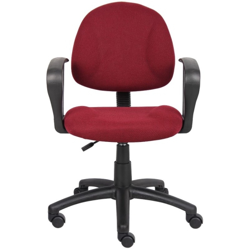 Boss Office Products Boss Burgundy Deluxe Posture Chair W/ Loop Arms