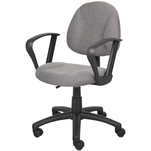 Boss Office Products Boss Grey Deluxe Posture Chair W/ Loop Arms