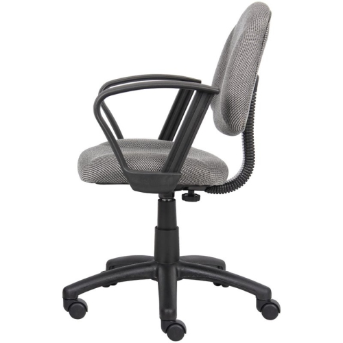 Boss Office Products Boss Grey Deluxe Posture Chair W/ Loop Arms