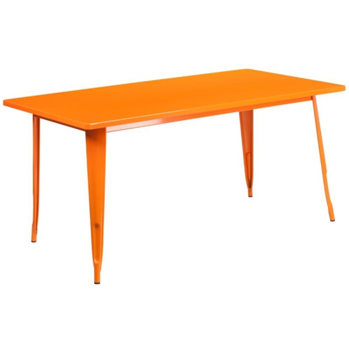 FLASH FURNITURE 31.5" X 63" Rectangular Metal Indoor Outdoor Table - Orange I bought a table for 6 because I have had their table for 4 people for 10 years