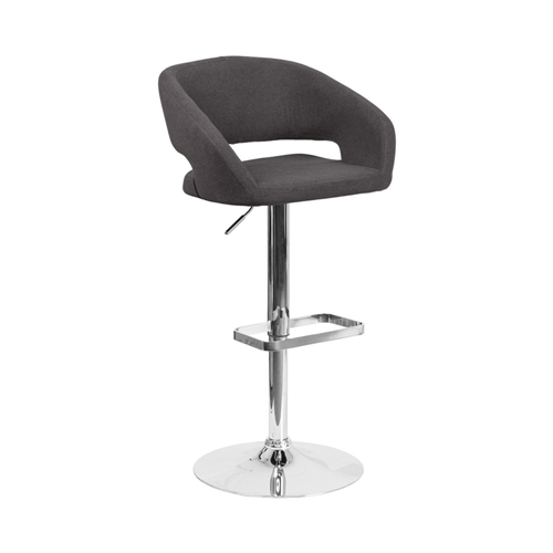 FLASH FURNITURE Contemporary Black Fabric Adjustable Height Barstool With Chrome Base Excellent stool