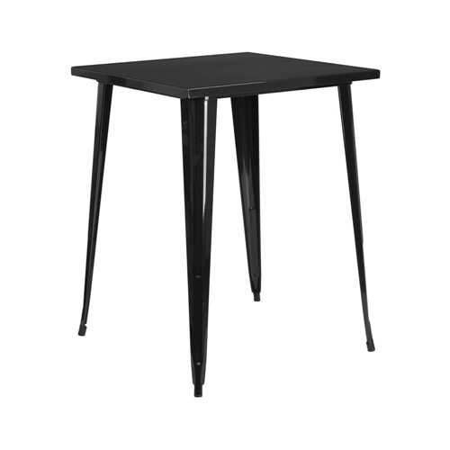 FLASH FURNITURE 31.5'' Square Bar Height Black Metal Indoor-Outdoor Table This table is easy to assemble, it is heavy scince it is solid metal