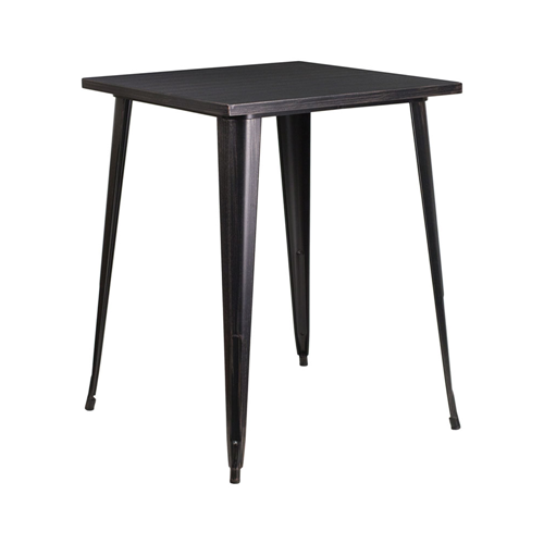 FLASH FURNITURE 31.5'' Square Bar Height Black-Antique Gold Metal Indoor-Outdoor Table So far we are enjoying our new tables and they appear to be sturdy and solid