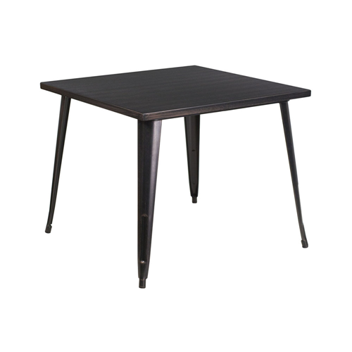 FLASH FURNITURE  35.5" Square Black-Antique Metal Indoor-Outdoor Table In Gold Yes, I would buy this table again