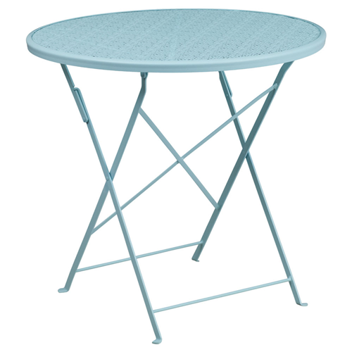 FLASH FURNITURE 30'' Round Sky Blue Indoor-Outdoor Steel Folding Patio Table Love my tables