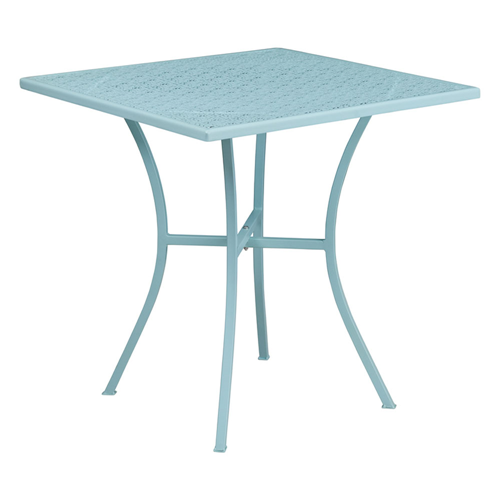 FLASH FURNITURE 28'' Square Sky Blue Indoor-Outdoor Steel Patio Table Precious table!